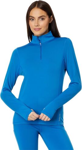 Hot Chillys Women's Micro-Elite Chamois Solid Zip-T Midweight Body Fit Base Layer in Saudi Arabia