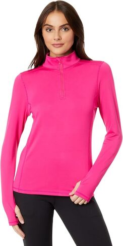 Hot Chillys Women's Micro-Elite Chamois Solid Zip-T Midweight Body Fit Base Layer in Saudi Arabia