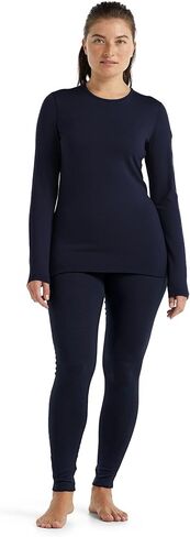 سترة نسائية من Icebreaker Merino بأكمام طويلة 260 Tech ذات طبقة أساسية، مقاس صغير، كحلي منتصف الليل in Kuwait