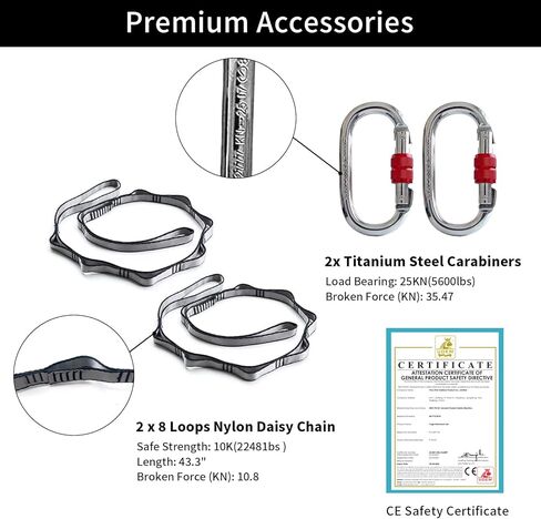 أرجوحة اليوجا الهوائية 5 متر من PRIOR FITNESS، مجموعة أرجوحة اليوجا من النايلون الفاخر من نسيج الحرير الجوي، ملحق حزام اليوجا مع حلقة تسلق، سلسلة ديزي لكمال الأجسام، التمرين، داخلي، خارجي، قوس قزح in Kuwait