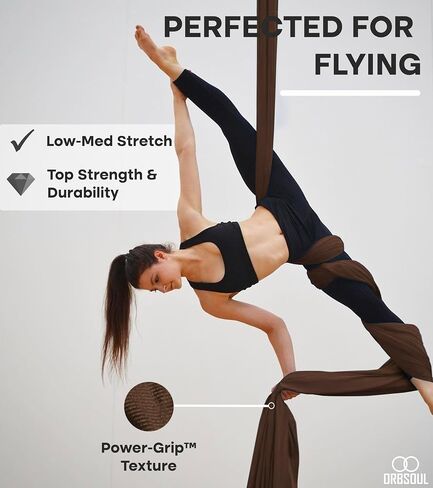 Aurora PRO Aerial Silks + Yoga Hammock (Full Rigging Hardware) Safety CE Certified - 100% Premium Nylon in 40 Denier in Saudi Arabia