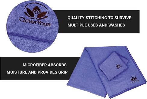 Clever Yoga Set - Complete Beginners 7-Piece Yoga Kit Includes 6mm Thick Yoga Mat, 2 Yoga Blocks, Yoga Strap, Mat Towel, Hand Towel and Carrying Bag for Women and Men in Saudi Arabia