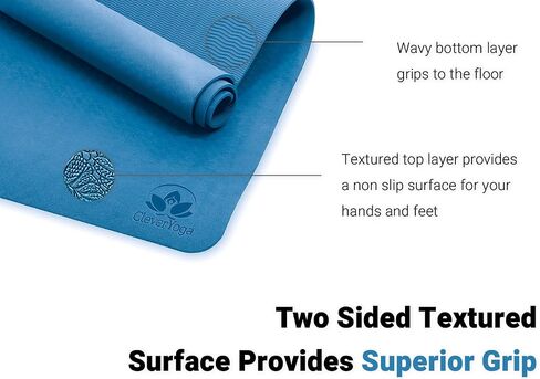 Clever Yoga Set - Complete Beginners 7-Piece Yoga Kit Includes 6mm Thick Yoga Mat, 2 Yoga Blocks, Yoga Strap, Mat Towel, Hand Towel and Carrying Bag for Women and Men in Saudi Arabia