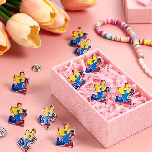 24 Pcs 1.38 Inch Autism Awareness Pin Lapel Pin Large Asperger Autism Awareness Accessories Autism Pin Buttons Puzzle Style,for Adult Teens Motivational Gifts Shirts and Jackets in Saudi Arabia