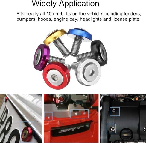 20PCS Aluminum Bumper Fender Washer M6 T6 Grade CNC Billet Engine Bay Dress Up Kit (Black) in Saudi Arabia