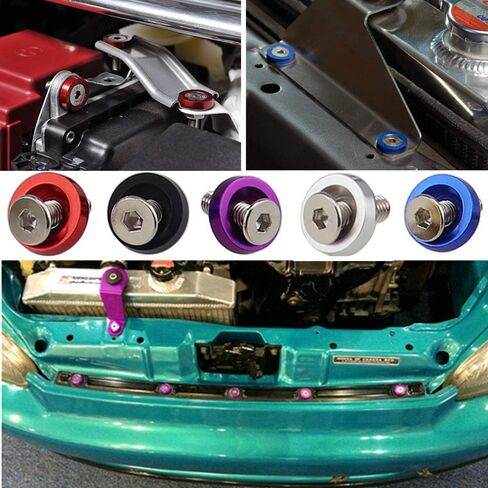 20PCS Aluminum Bumper Fender Washer M6 T6 Grade CNC Billet Engine Bay Dress Up Kit (Black) in Saudi Arabia