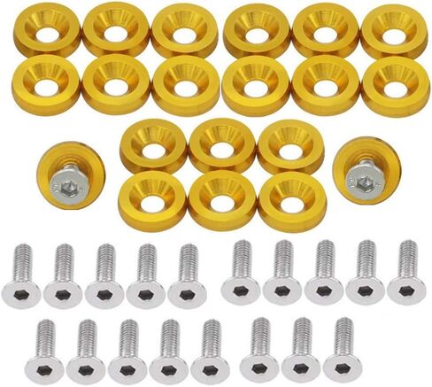 20PCS Aluminum Bumper Fender Washer M6 T6 Grade CNC Billet Engine Bay Dress Up Kit (Black) in Saudi Arabia