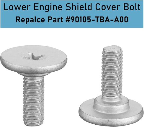 2 PCS Lower Engine Cover Bolt Pin Screws Set Compatible with Honda Civic Accord CRV, Replaces 90105-TBA-A00 in Kuwait