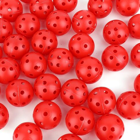 مجموعة من 150 كرة جولف من Faswin - كرات تدريب جولف بلاستيكية مجوفة مقاس 40 مم، كرات جولف حمراء لتدفق الهواء لممارسة التأرجح، نطاق القيادة للاستخدام المنزلي في الأماكن المغلقة in Kuwait