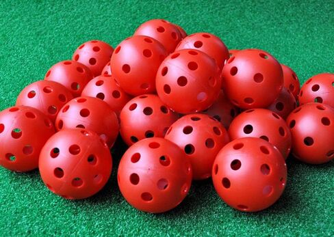 مجموعة من 150 كرة جولف من Faswin - كرات تدريب جولف بلاستيكية مجوفة مقاس 40 مم، كرات جولف حمراء لتدفق الهواء لممارسة التأرجح، نطاق القيادة للاستخدام المنزلي في الأماكن المغلقة in Kuwait