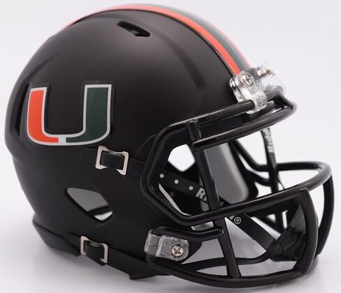 Riddell NCAA Miami Hurricanes Helmet Mini SpeedHelmet Replica Mini Speed Style Miami Nights Design, Team Colors, One Size in Saudi Arabia