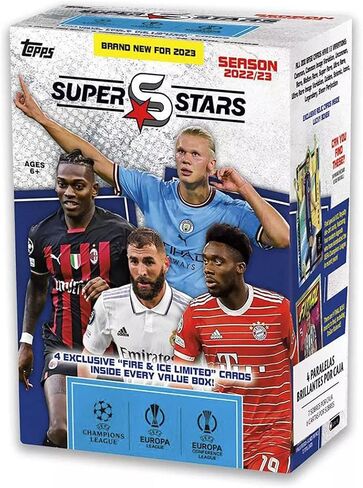 2023 Topps UEFA Champions League Superstars Soccer Factory Sealed Value Box, Blue in Saudi Arabia