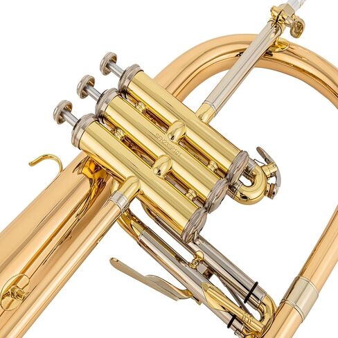 AUROSUS Flugelhorns FH 501G قوس جرس نحاسي ذهبي لمسة نهائية شديدة اللمعان حافة جرس معززة بالأسلاك 7C قطعة فم. in Kuwait