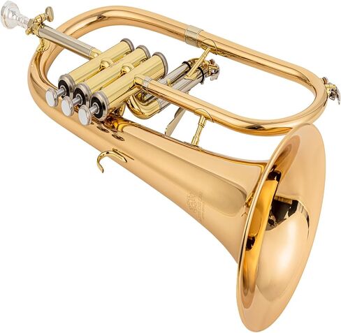 AUROSUS Flugelhorns FH 501G قوس جرس نحاسي ذهبي لمسة نهائية شديدة اللمعان حافة جرس معززة بالأسلاك 7C قطعة فم. in Kuwait