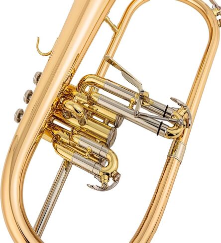 AUROSUS Flugelhorns FH 501G قوس جرس نحاسي ذهبي لمسة نهائية شديدة اللمعان حافة جرس معززة بالأسلاك 7C قطعة فم. in Kuwait