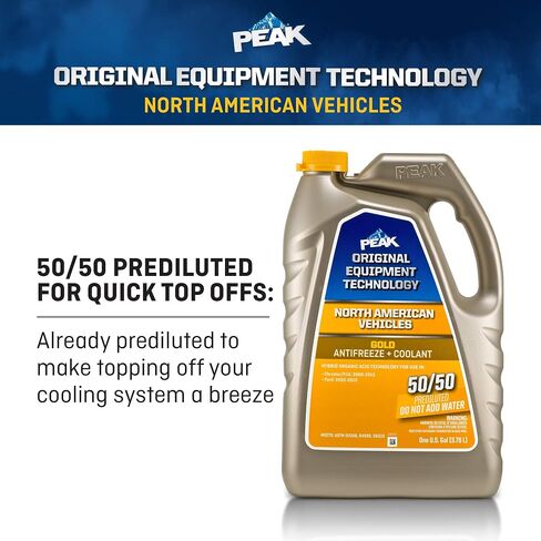 PEAK OET Extended Life Gold 50/50 Prediluted Antifreeze/Coolant for North American Vehicles, 1 Gal. in Saudi Arabia