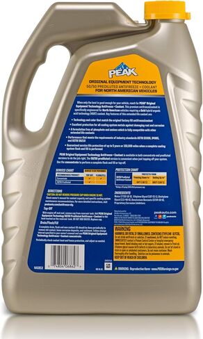 PEAK OET Extended Life Gold 50/50 Prediluted Antifreeze/Coolant for North American Vehicles, 1 Gal. in Saudi Arabia