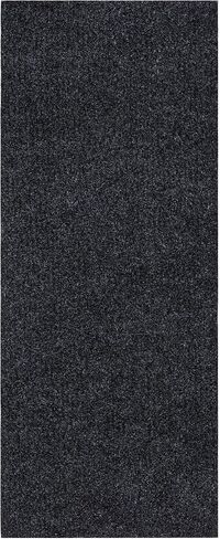 Ottomanson Scrabe Rib Collection Waterproof Non-Slip Rubberback Solid Design 2x6 Indoor/Outdoor Runner Rug, 2' x 6', Black in Saudi Arabia