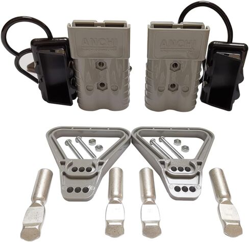 Kit 350 Amp 2Pcs Connectors Plugs 350A Quick Connect Disconnect 600 V+ 2 Pcs 350 amp Handle Battery Power Connector+2 Pcs Cover Dust (Grey) in Saudi Arabia