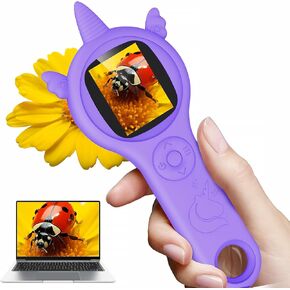 Kids Microscope,Souroyea Portable Handheld Microscope,Mini Digital Microscope for Kids Educational Science Toys，Microscope 500 Multiplier x,Purple