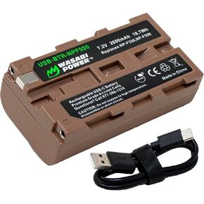 Wasabi Power USB Battery (Ginger Series) for Sony NP-F330, NP-F530, NP-F550, NP-F570 (2600mAh, L Series) & CN-160, CN-216, CN-126 Series, Atomos Ninja V, Shinobi, Shogun 7, BMPCC 6K Pro and more