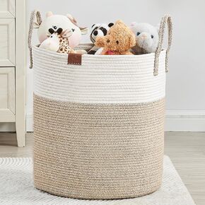 Rope Clothes Basket Extra Large Woven Blanket Basket - Stylish Rope Storage Hamper for Living Room, Blanket, and Home Organization - Ideal for Decorative Storage