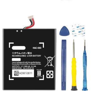 HAC-003 Battery, 6000mAh Li-ion Replacement Battery for Switch 2017 Console Game Console Handhold HAC-001, HAC-A-BPHAT-C0 with Installation Tools Kit