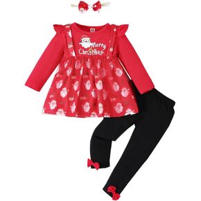 VINUOKER Baby Toddler Girl Christmas Clothes Toddler Girl Christmas Outfits Set