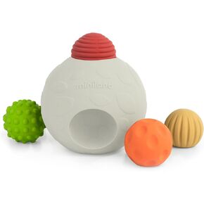 Miniland ECO Big Sensory Ball with 5 Multicolored Balls of Natural Rubber for Soft Teething. Easy to Grip with Different Textures for Children's Multi-Sensory Stimulation and Skill Development