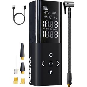 GOOLOO AP150 Tire Inflator Portable Air Compressor, 150PSI Cordless Air Pump for Car Tires with Auto-Shutoff, Portable Bike Tire Pump with Digital Pressure Gauge for Car, Motorcycle,Bicycle, Ball