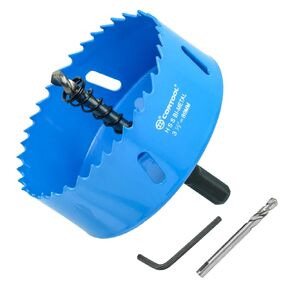 4 Inch Hole Saw with Arbor for Metal and Wood Cutting, Bi-Metal Hole Cutter, 4" Hole Saw Kit for Drywall, Wood, PVC Boards, Fiberglass and Vent Pipes