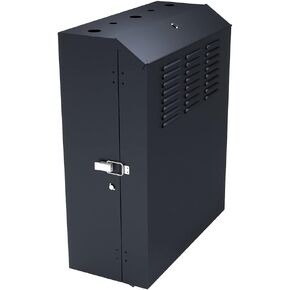 NavePoint 6U Vertical Server Rack Enclosure, Low Profile, 19.6" Deep, Max Weight Capacity 132lbs - 6U Network Cabinet Vertical Wall Mount, Perforated, Black