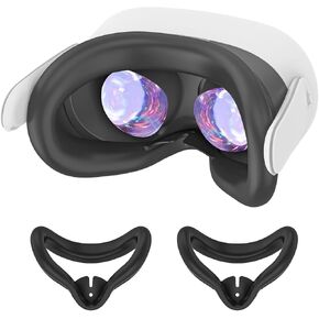 2 PCS Silicone Face Pad Cover Compatible with Meta Quest 3S, Headset Accessories for Oculus Quest 3S, Sweatproof Silicone Face Cushion Pad Fits Facial Interface to Enhance Your VR Gaming Experience