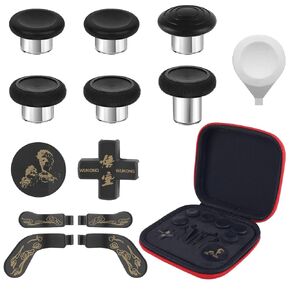 BSUZUN Accessories for Xbox Elite Controller Series 2 Core, 13 in 1 Replacement Component Set Includes 4 Paddles, 6 Metal Thumbsticks, 2 D-Pad and 1 Adjustment Tool (Wukong-Mythic White)