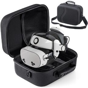 Large Carrying Case for Meta Quest 3S/Quest 3, Upgraded Hard Travel Case Compatible with BOBOVR S3 Pro/Kiwi Design Battery Head Strap and Other Accessories, Storage Case and Soft Lining for Quest 3S