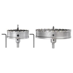 HARFINGTON 2pcs Metal Hole Saw Carbide Cutter 90mm / 3.5" 100mm / 4" Dia for Stainless Steel, Metal, Aluminum Alloy, Copper, Brass, Plastic