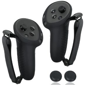 Controller Grip Sleeve Compatible with Meta Quest 3/Quest 3s, VR Controllers Non-slip and Sweat Resistant Straps Silicone Grip Covers for Better Grip and Comfort