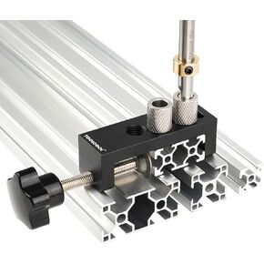 TOOLCOOL Aluminum Profile Drill Guide Access Hole Drill Jig For 2020 2040 3030 3060 4040 European Standard Aluminum Extrusion Profile (Double Holes)
