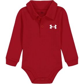 Under Armour UA LS POLO BODYSUIT, Red - Long Sleeve, 9-12 Months