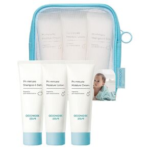 Baby Skincare Travel Set - Korean Baby Skincare & Bath Time Essentials - Shampoo & Bath, Moisutre Lotion, Cream - Hydrating & Nourishing, 3 Items
