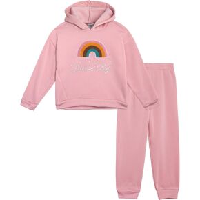 Real Love Toddler Girls' Jogger Set - 2 Piece Soft Fleece Pullover Hoodie and Jogger Pants - Girls Sweatsuit Set (2T-6X)