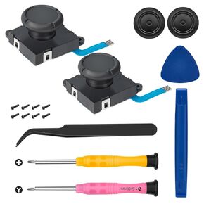2 Pack Joycon Joystick Replacement,Replacement Joystick Analog Thumb Stick Repair Kit for Nintendo Switch,Switch OLED Model & Switch Lite Joy-Con Controller - Include Y1.5 / +1.5 Screwdriver/Pry Tools