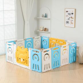 قلم لعب للأطفال، أقلام لعب قابلة للطي للرضع والأطفال الصغار، 14 لوحة لعب أطفال كبيرة جدًا، سياج أطفال محمول، قلم لعب للأطفال، ساحة لعب للأطفال - أزرق أبيض in Kuwait