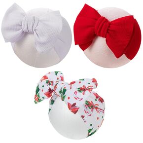 KIDOCHEESE Christmas Baby Bows Elastics Baby Girl Headbands Wide Headwraps Oversized Hairbands Hair Accessories for Newborns Infants Toddlers