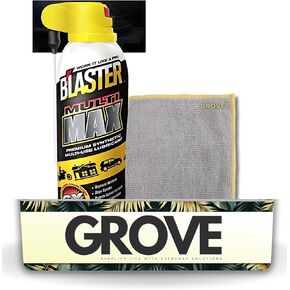 Blaster Multi-Max Lubricant Spray 10 oz Bundle with Microfiber Cloth - Protects Against Corrosion - Stops Squeaks for Hinges, Chains, Lawn Equipment, and Garage Doors - (2 Items)