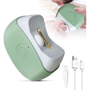 Portable Nail Clipper with Light, 2 Speeds and File, Cordless Curved Design, One-Key Operation (Pink)