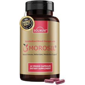 SOLNUVI Morosil® 400mg per Serving - Morosil® Blood Orange Extract from Italy - Vegan Friendly, Non-GMO and Gluten-Free - 60 Veggie Capsules