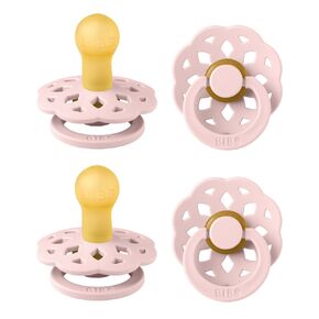 BIBS Boheme Pacifier 4-Pack. BPA Free Dummy Pacifier, Round Nipple. Natural Rubber Latex, Made in Denmark, Size 2 (6-18 Months), Ivory