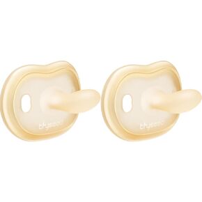 Newborn Pacifiers 0-3 3-6 0-6 Months Ultra Light Silicone Baby Pacifier Girl Boy Infant Paci for Breastfed Babies Breastfeeding Pacii One Piece Flat Soothies for Sensitive Skin BPA Free 2 Pack