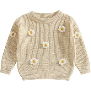 Baby Girl Sweater Toddler Infant Newborn Kids Warm Knit Crewneck Sweatshirt Pullover Fall Winter Clothes Outfits
